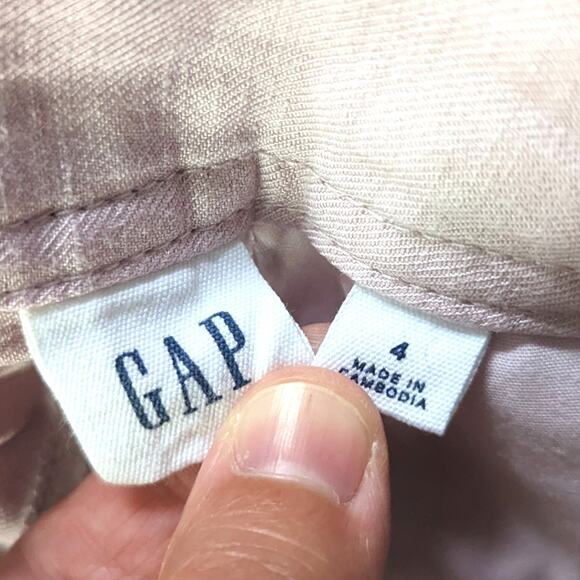 Gap Shorts Women's Size 4 Quartz Pink Self-Tie Paper High Waisted Bermuda Linen - Picture 6 of 8